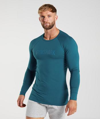 Gymshark Apollo Long Sleeve Herr Blå | SE 3681WNB